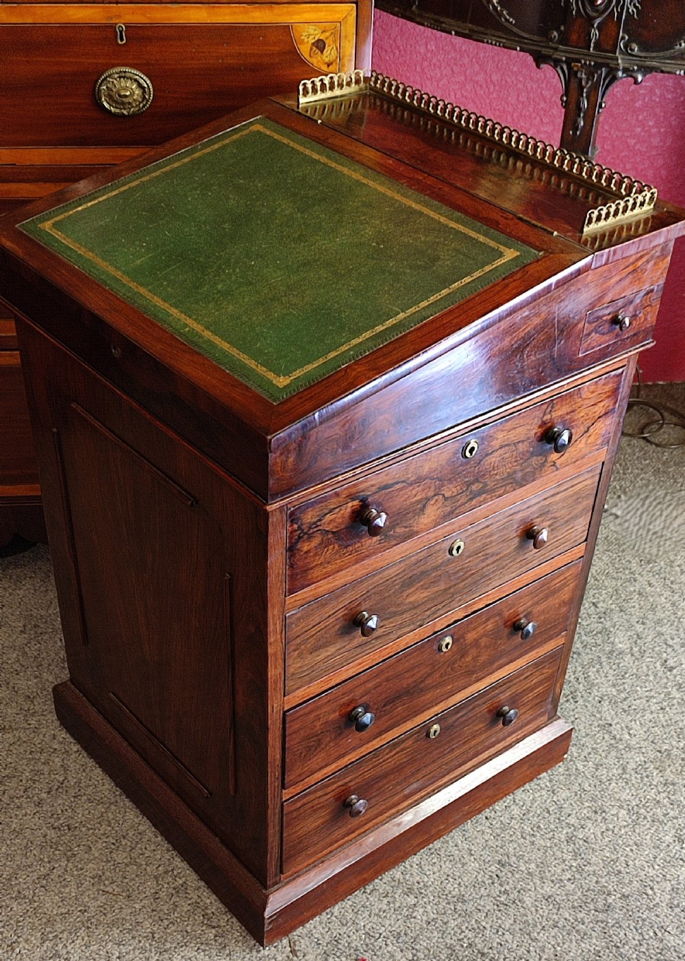 regency sliding top rosewood davenport