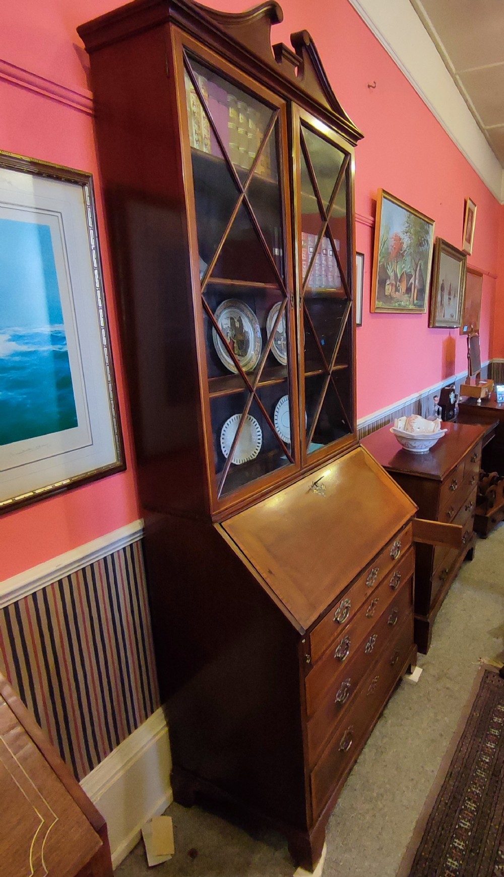 george 3rd mahogany bureau bookcase