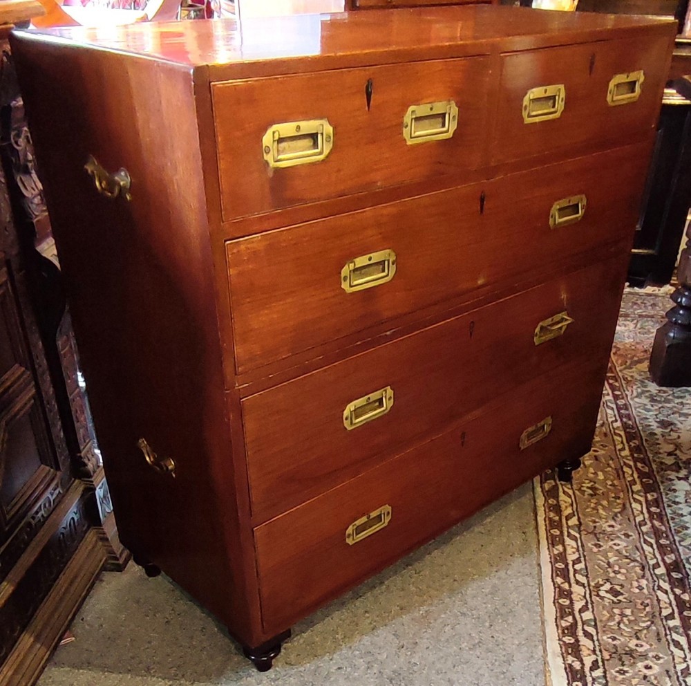 regency period teak wood campaign chest